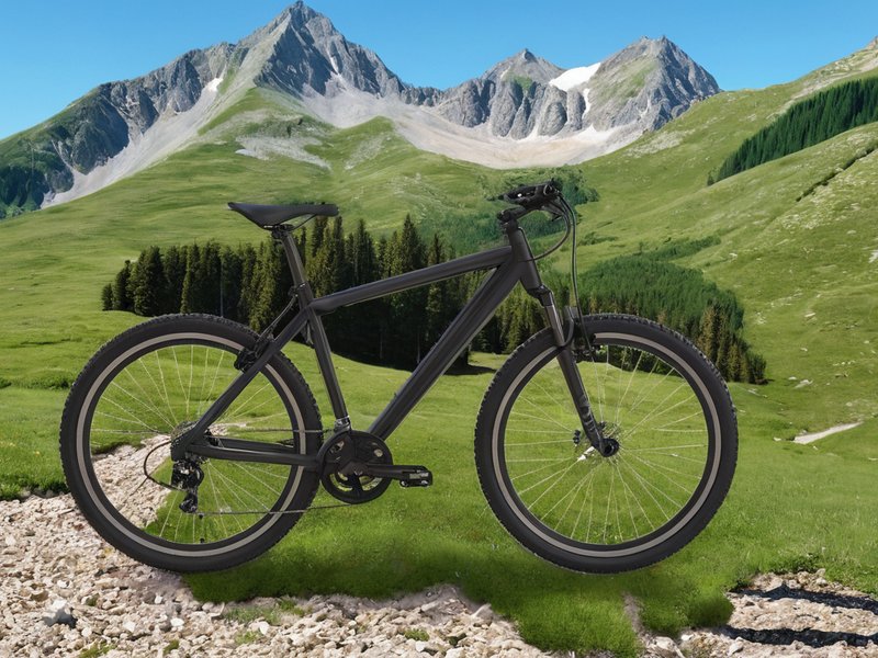 Bike against a busy outdoor background